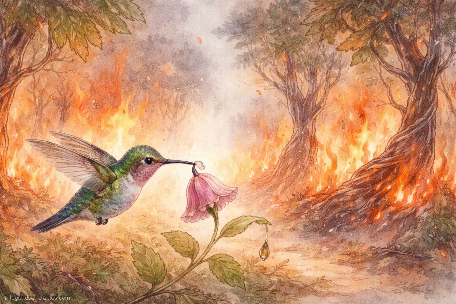 The Hummingbird and the Forest Fire